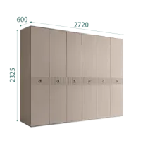 Шкаф 6-ти дверный Римини СОЛО (Мокка/Серебро) РМШ2/6(s)