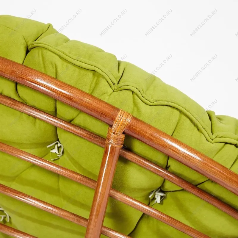 Кресло-качалка Papasan с подушкой Орех, флок олива | изображение 9