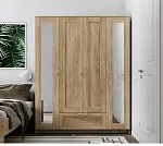 БРИМНЭС / СИРИУС Шкаф ИКЕА / IKEA комбинированный 4 двери и 1 ящик сонома (с 2 зеркалами) | изображение 4