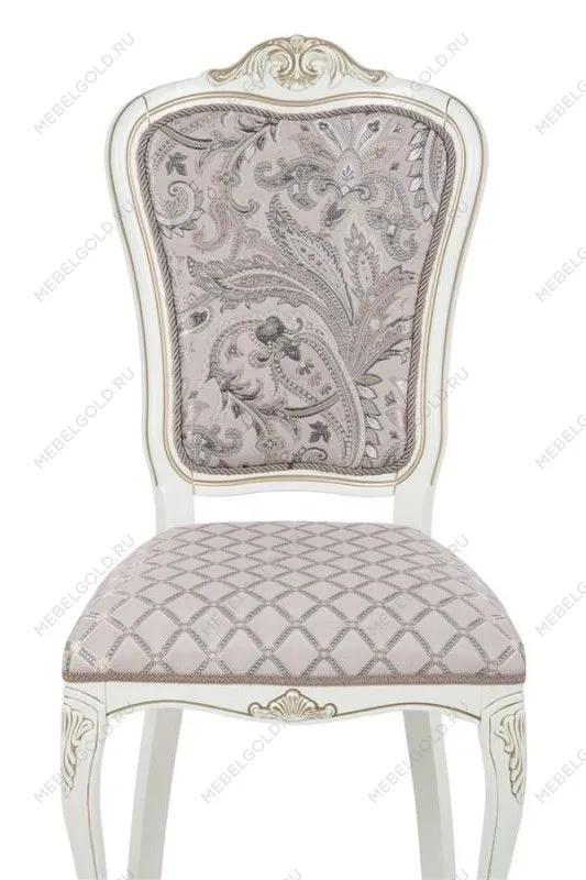 Стул Виконт (тон 308 слоновая кость + патина золото/ ткань Афитап розовый/компаньон) | изображение 3