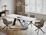 Стол обеденный Signal DIUNA Ceramic 160 раскладной (Statuario Venato белый/черный мат) | изображение 3