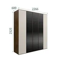 Шкаф 5-ти дв. Bogemia Woodline Air (Шелк/Черный) БМШ2/5(3)