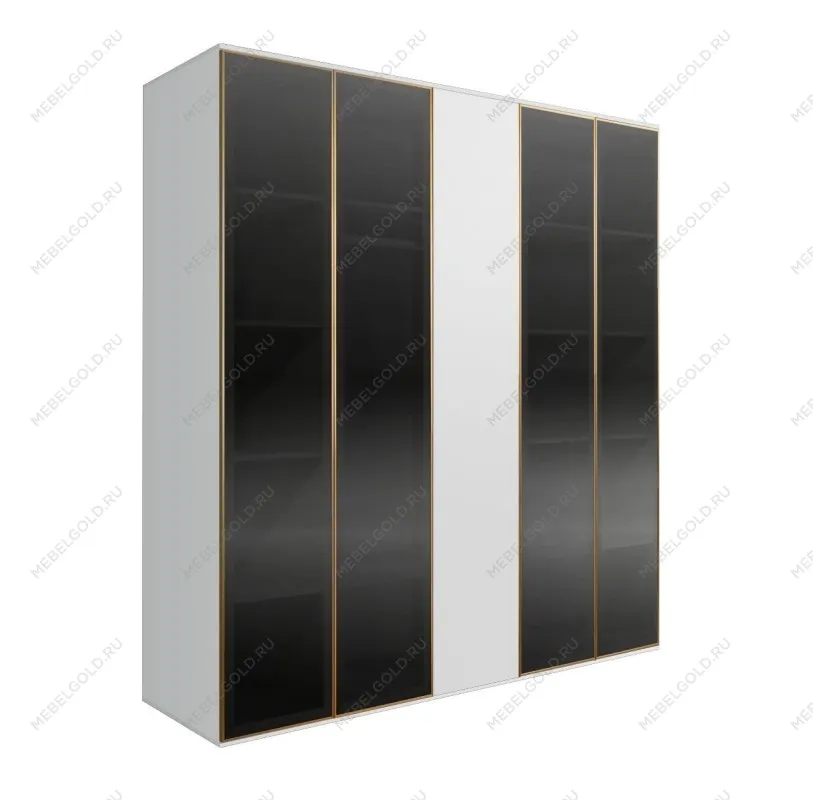 Шкаф 5-ти дв. Bogemia Air (Белый/Золото) БМШ2/5(4)