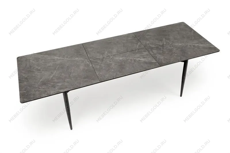 Стол обеденный Halmar CHARLES 180 раскладной (серый мрамор/черный) | изображение 5