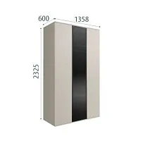 Шкаф 3-х дверный Bogemia Air (Шелк/Черный) БМШ2/3(1)