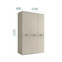 Шкаф 3-х дверный Римини СОЛО (Ваниль/Серебро) РМШ2/3(s)