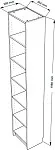 Стеллаж Варма, 6 полок, 38х198х28 см, белый | изображение 9