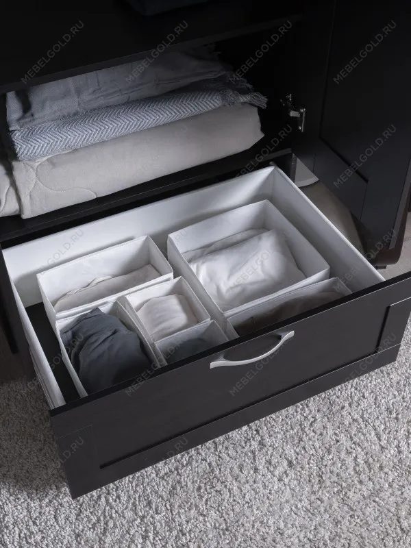 Шкаф Сириус, 2 двери и 1 ящик, 78х59х220 см, черно-коричневый, дуб венге | изображение 4