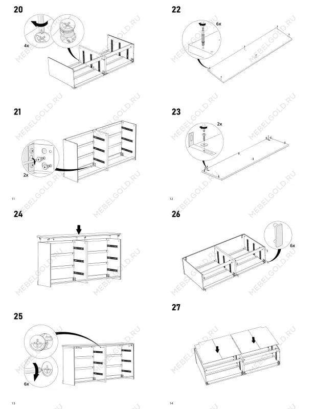 Комод Варма, 6 ящиков, горизонтальный, 160х78х40 см, эмаль белая | изображение 21