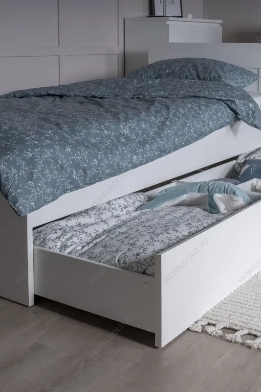 Кровать односпальная Варма СЭНГ, 90х200см, эмаль, белая | изображение 5