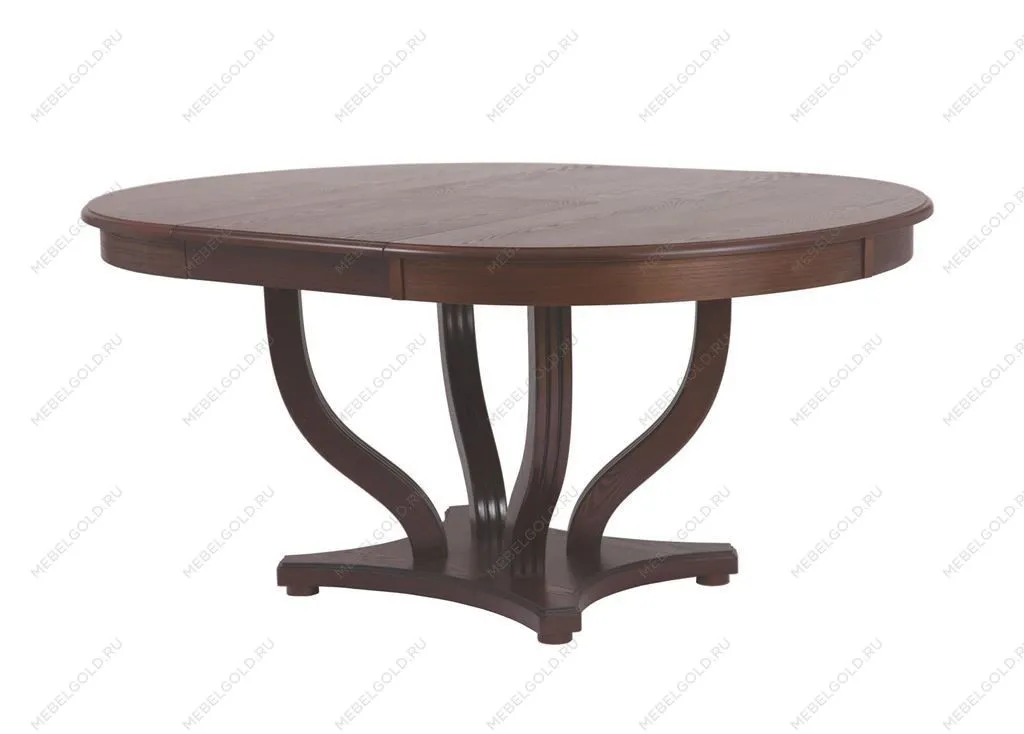 Стол круглый Милорд-120 (Милорд-120 стол круглый (120х170/темный орех/патина темная) | изображение 4