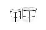 Комплект Halmar FATIMA (2 стола журнальных) (белый мрамор/черный) | изображение 6