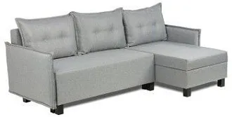 Диван-кровать угловой КИРКАС, 217х90х77 см, светло-серый