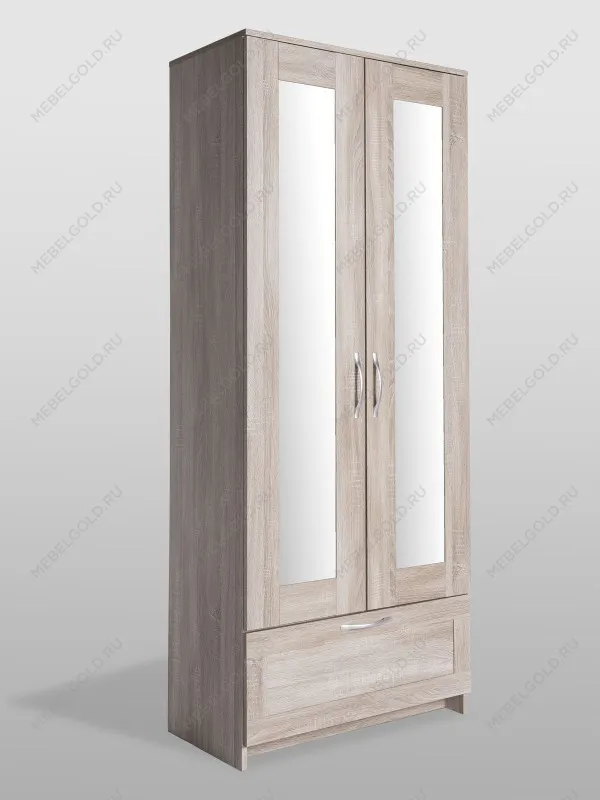 Шкаф Сириус, 2 двери и 1 ящик с зеркалом, 78х59х220 см, дуб сонома | изображение 11