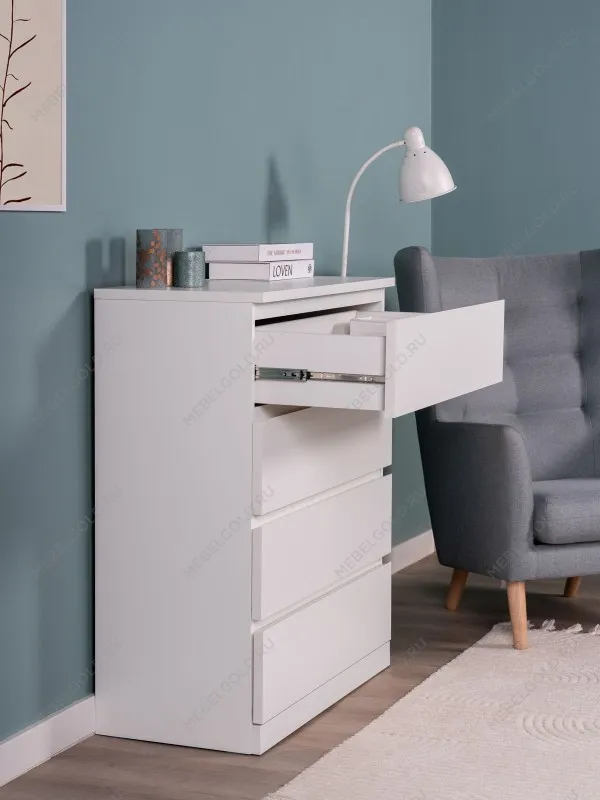 Комод Варма, 4 ящика, 80х100х40 см, эмаль белая | изображение 4