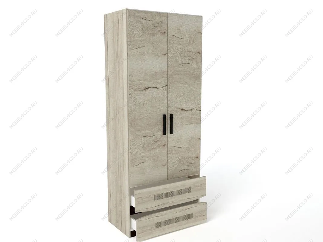 Шкаф 2-х дверный, Мале (916*544*2278) Дуб галифакс белый, 11211