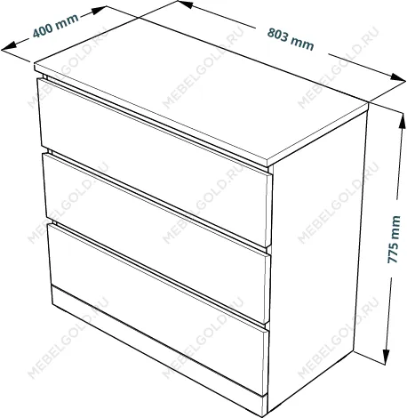 МАЛЬМ / VARMA Комод ИКЕА / IKEA 3 80х77х40, серый | изображение 3
