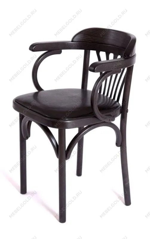 Стул Михаэль мягкий (венге, экокожа ЧЕРНАЯ) | изображение 4