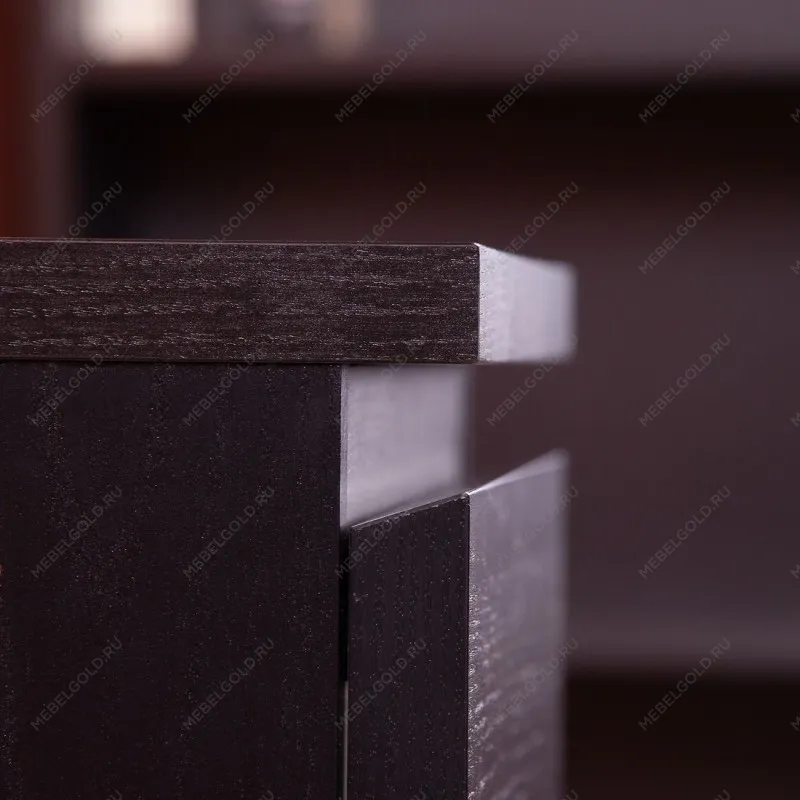 Тумба прикроватная Варма, 2 ящика, 40х55х40 см, шпон натурального дерева, ясень черный | изображение 4