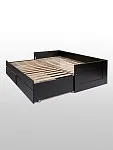 Кровать раздвижная Сириус, с ящиками, 90х200/180х200 см, дуб венге, черно-коричневая | изображение 15