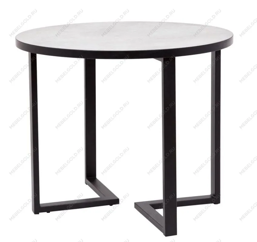 Стол круглый Лофт Зиг-Заг (ЛДСП 32 мм /Мрамор сетте 1468/ кромка чёрная)