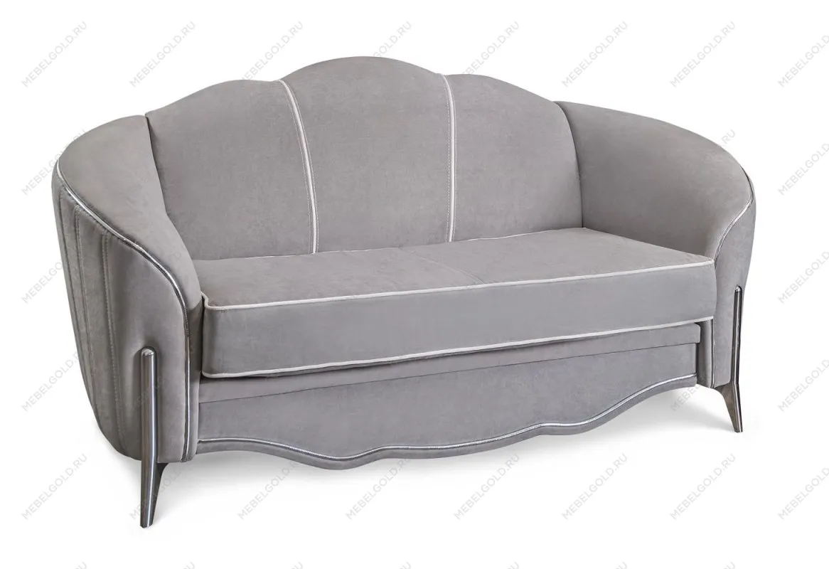 Диван Гравита 2х местный серый серебро французский раскладной механизм