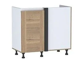 Стол под мойку угловой СМУ-100 левый, Сити (900*470*820) Дуб Галифакс натуральный, 20810