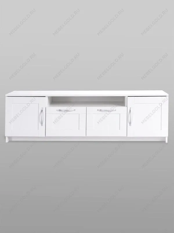 Тумба для ТВ Сириус, 2 двери и 2 ящика, 156х41х47 см, белая | изображение 9