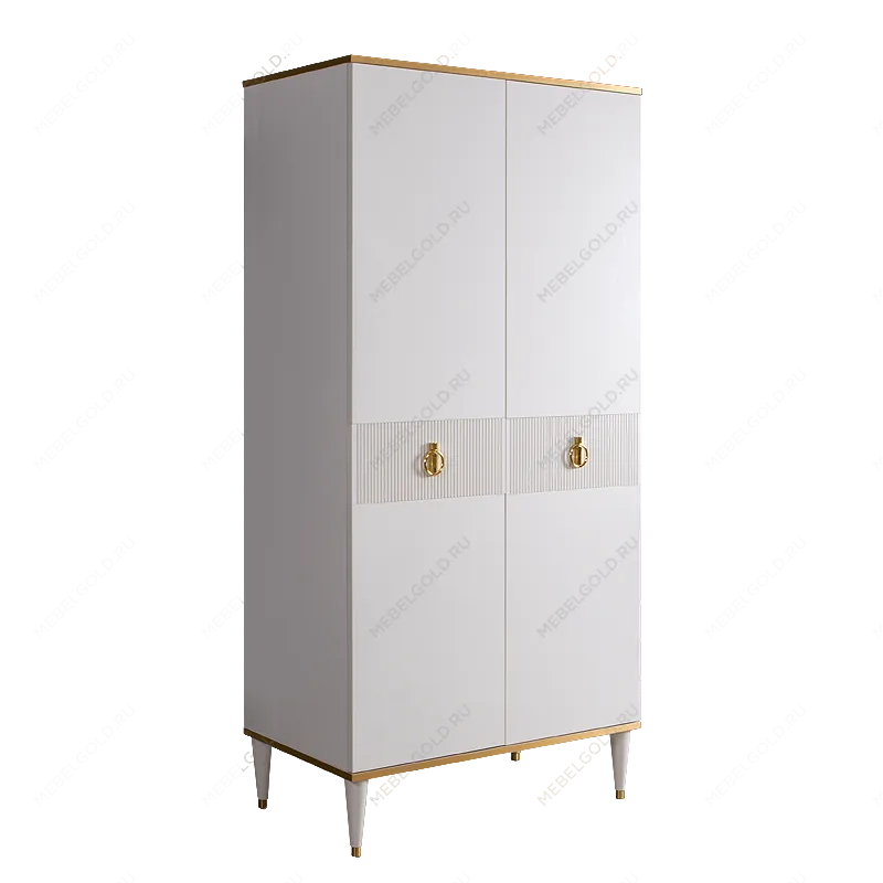 Шкаф-пенал Римини СОЛО (Белый/Золото) РМП-2(s)