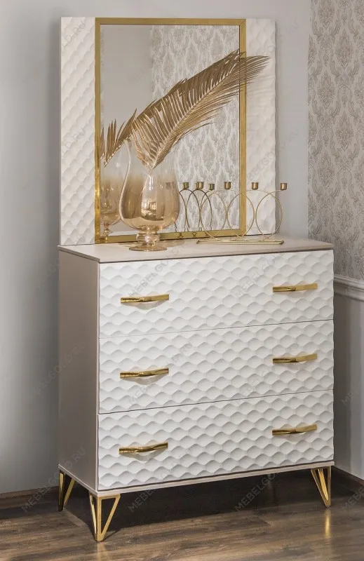 Комод Лара 3 ящика белый глянец | изображение 3