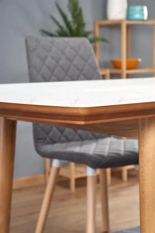 Стол обеденный Halmar BARRET раскладной (белый матовый/дуб лефкас) | изображение 9