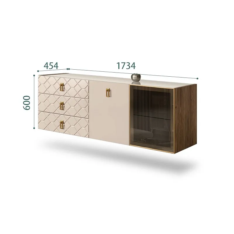 Комод 1.6м Bogemia Woodline Fly Fa (Ваниль) (Lakobel/Золото) БМКМ-4[5][10]