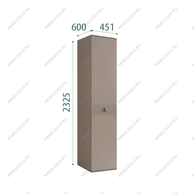 Шкаф 1-но дверный Римини СОЛО (Мокка/Серебро) РМШ2/1(s)