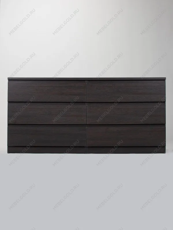 Комод Мальта, 6 ящиков, горизонтальный, с доводчиками, 160х48х76 см, черно-коричневый, дуб венге | изображение 5