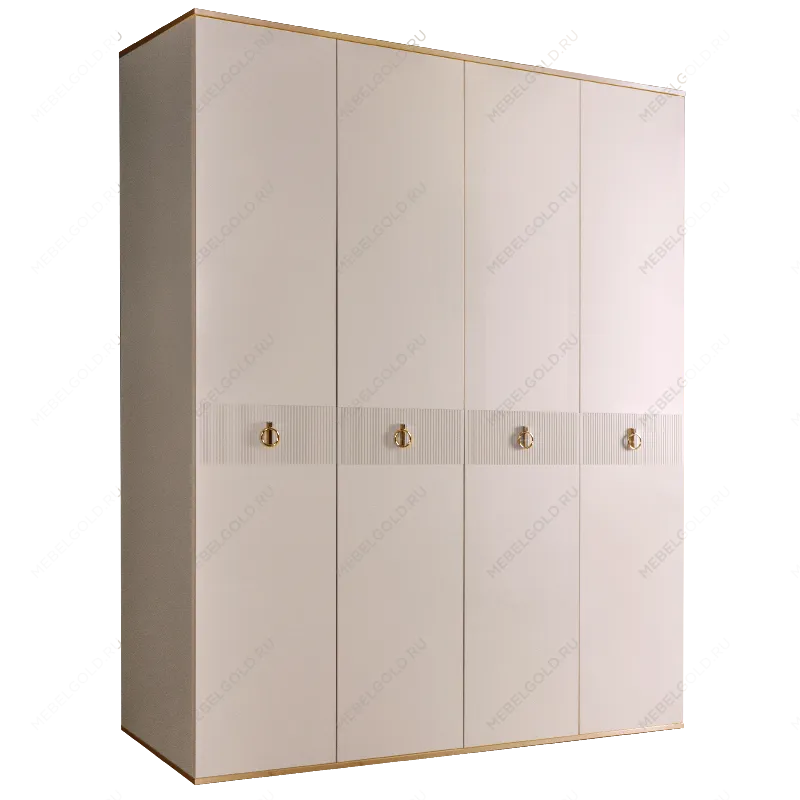 Шкаф 4-х дверный Римини СОЛО (Слоновая кость/Золото) РМШ2/4(s)