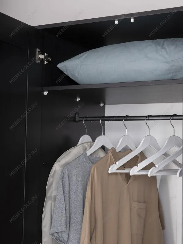 Шкаф Сириус, 4 двери и 1 ящик с зеркалом, 156х59х220 см, черно-коричневый, дуб венге | изображение 2