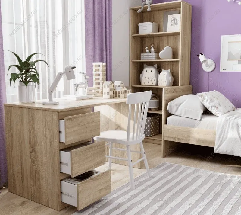 КАСТОР (KULLEN) стол письменный ИКЕА / IKEA 3 ящика 116х65 сонома | изображение 6