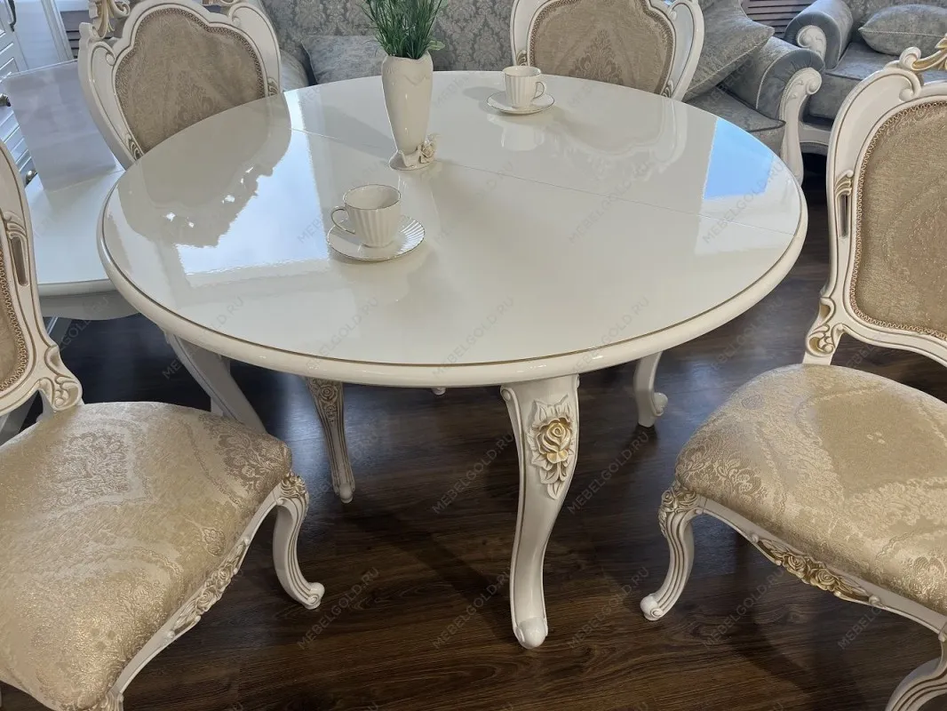 Стол Натали круглый белый глянец | изображение 7