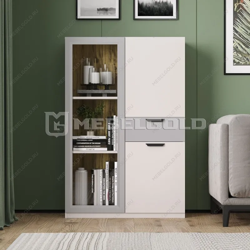 Шкаф с витриной Модерн 1V2D1S | изображение 1