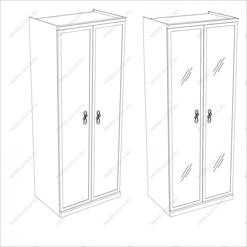 Мишель секция 2-ств без зеркал белый матовый