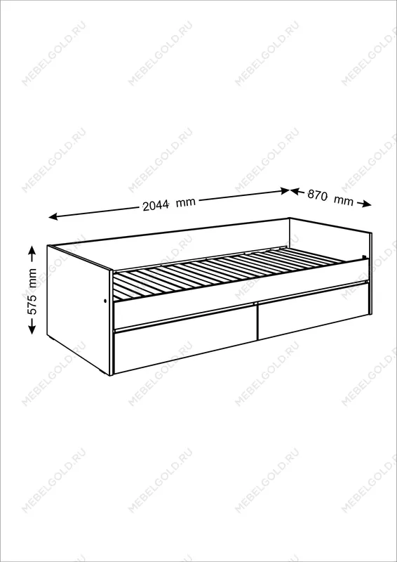 КАСТОР (KULLEN) кровать раздвижная ИКЕА / IKEA 80х200 белая | изображение 3
