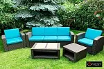 Комплект чехлов на подушки для мебели Rattan Premium, нео изумруд | изображение 2