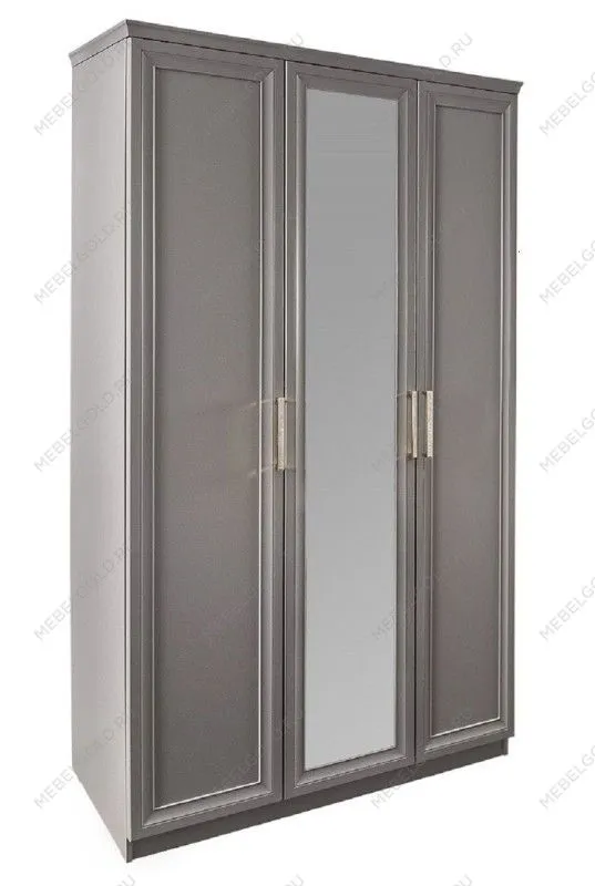 Шкаф Мокко 3-дверный с зеркалом серый камень