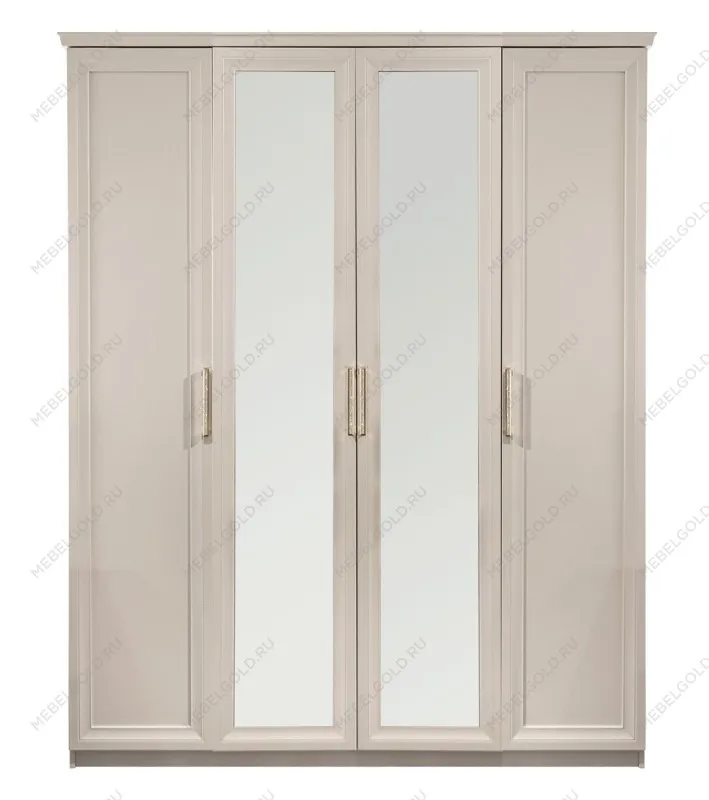 Шкаф Мокко 4-дверный с зеркалом бежевый | изображение 1