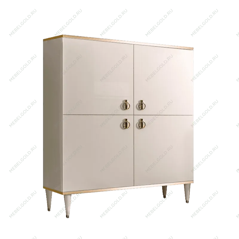 Пенал 4 двери Римини (Слоновая кость/Золото) РМП-3