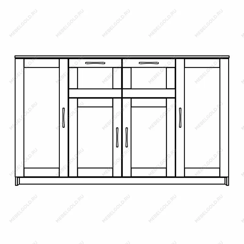 Тумба Сириус, 4 двери и 2 ящика, 156х41х95 см, белая | изображение 11