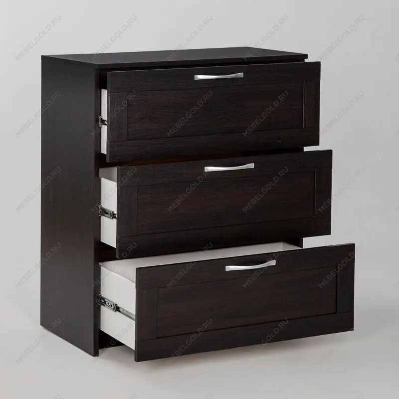 Комод Сириус, 3 ящика, 78х41х94 см, дуб венге, черно-коричневый | изображение 10