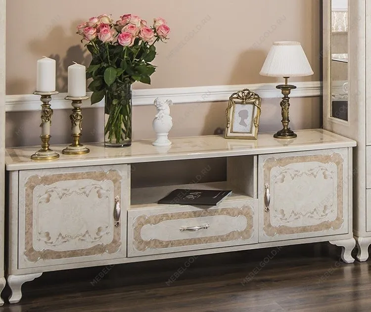 Тумба ТВ Патрисия крем корень глянец | изображение 1