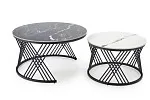 Комплект Halmar FLAMINGO (2 стола журнальных) (черный мрамор/белый мрамор/черный) | изображение 2