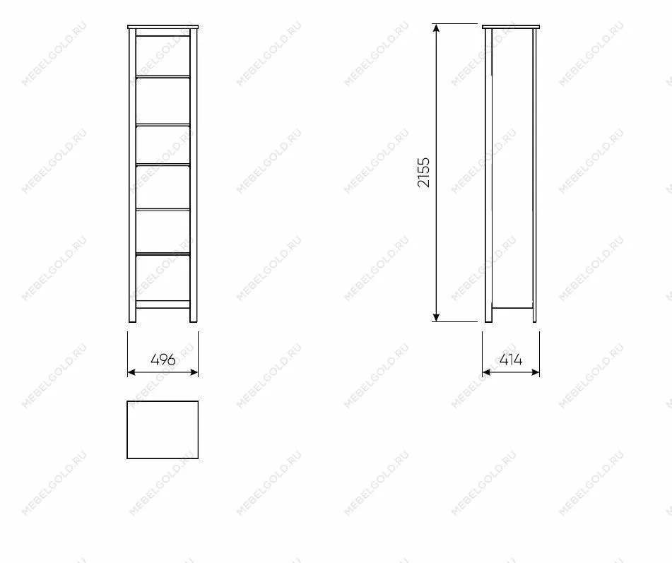 Стеллаж Сага, 50х42х215 см, серый/ясень | изображение 8